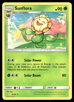 Sunflora Rare SM - Cosmic Eclipse 8/236 LP Pokemon TCG - Image 1