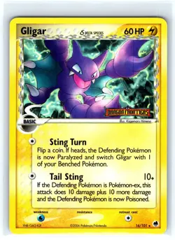 Gligar 16/101 Rare Dragon Frontiers Pokemon Reverse Holo Moderately Played - Image 1