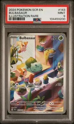 2024 POKEMON SCR EN-STELLAR CROWN #143 BULBASAUR ILLUSTRATION RARE PSA 9 - Image 1