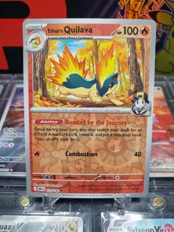 Ethan's Quilava 033/182 Common Reverse Holo Pokemon TCG Destined Rivals - Image 1