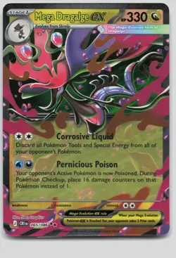 Mega Dragalge ex 065/086 Holo Double Rare Chaos Rising Pokemon Holo Near Mint - Image 1