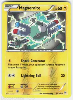 Magnemite 52/162 Common BREAKthrough Pokemon Reverse Holo NM - Image 1