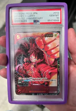2023 One Piece Monkey.D.Luffy ST01-012 1st Anniversary Promo Card PSA 10 - Image 3