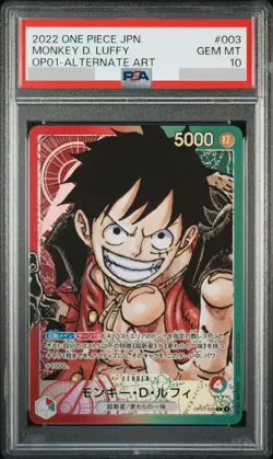 PSA10 Monkey D. Luffy OP01-003 2022 One Piece Japanese OP-01 Alternate Art - Image 1