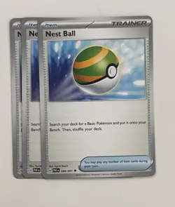 3x Nest Ball 084/091 - Pokemon TCG Paldean Fates - NM Playset Trainer Lot - Image 1