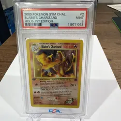 BLAINE'S CHARIZARD #2/132 - 2000 POKEMON GYM CHALLENGE HOLO-1ST EDITION PSA 9 - Image 1