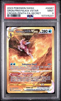 Origin Forme Palkia VSTAR Holo Pokemon TCG PSA 9 Mint #GG67 - Image 1