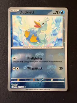 Pokemon TCG Ducklett 025/086 Master Ball Reverse – White Flare – NM - Image 2
