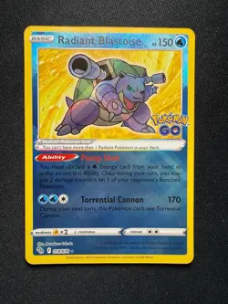 Pokemon TCG Radiant Blastoise 018/078 - Radiant Rare - Pokemon GO - NM - Image 2