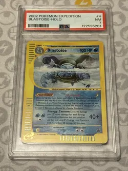 2002 POKEMON EXPEDITION #4/165 BLASTOISE-HOLO PSA 7. Foot Holo Swirl!!!! - Image 1