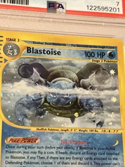 2002 POKEMON EXPEDITION #4/165 BLASTOISE-HOLO PSA 7. Foot Holo Swirl!!!! - Image 3