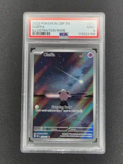 2023 POKEMON OBF EN-OBSIDIAN FLAMES ILLUSTRATION RARE #202 CLEFFA PSA 9 - Image 1