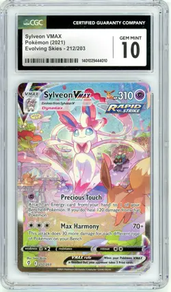 Pokemon Sylveon VMAX #212 Evolving Skies CGC 10 Gem Mint - Image 1