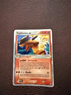 2005 POKEMON EX UNSEEN FORCES #110/115 TYPHLOSION EX ULTRA RARE - Image 1