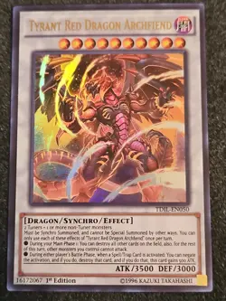 YUGIOH Tyrant Red Dragon Archfiend TDIL-EN050 Ultra 1st NM - Image 1