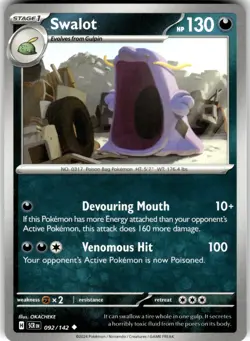 Swalot 092/142 SV07: Stellar Crown Uncommon Pokemon Card NM - Image 1