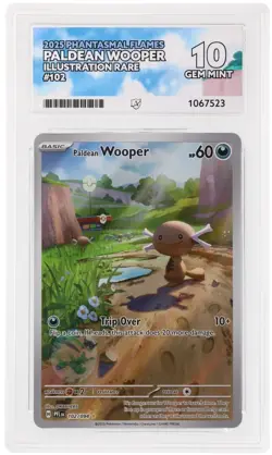 ⭐ ACE 10 ⭐ PERFECT SUBS ⭐ Paldean Wooper 102/094 Phantasmal Flames Pokemon Card - Image 1