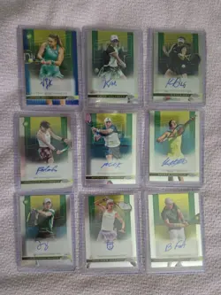 2024 Topps Chrome Tennis 9 Card Autograph Lot Kostyuk Shang Volynets Autos - Image 1