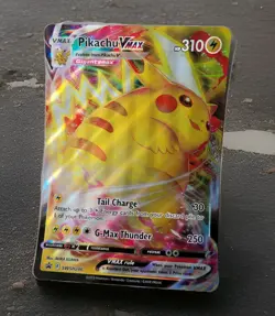 Pokemon Pikachu TCG VMAX SWSH286 Black Star Promo Card Jumbo - Image 1
