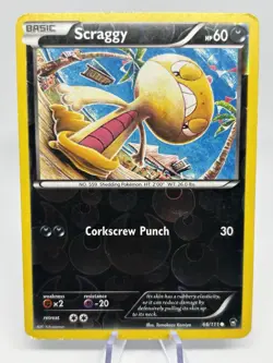 Scraggy 66/111 - Reverse Holo - XY Furious Fists - Pokemon Card MP - Komiya Art - Image 1
