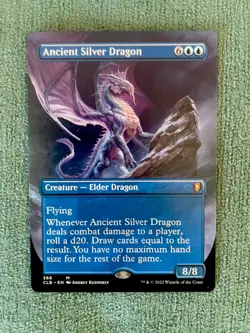 MTG Magic the Gathering Ancient Silver Dragon Borderless CLB Unplayed! - Image 1