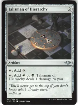 Talisman of Hierarchy 233 Modern Horizons U MTG Magic The Gathering U 2019 LP - Image 1