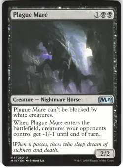 Plague Mare 114 Core Set 2019 M19 U MTG Magic The Gathering U LP - Image 1