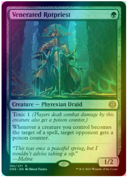 1x FOIL Venerated Rotpriest Phyrexia: All Will Be One NM MTG - Image 1