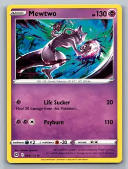 Mewtwo SWSH09: Brilliant Stars #056/172 Rare Pokemon Card - Image 1