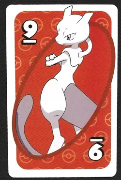 Pokemon 2020 UNO Mewtwo Red Asia Back #9 Mattel Near Mint/Mint - Image 1