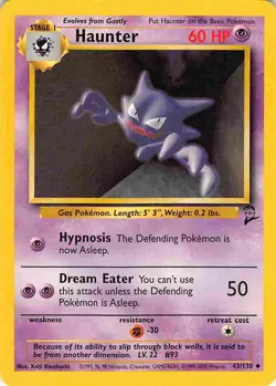 Haunter 43/130 Uncommon Base Set 2 Pokemon LP - Image 1
