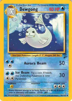 Dewgong 36/130 Uncommon Base Set 2 Pokemon LP - Image 1
