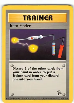 Item Finder 103/130 Rare Base Set 2 Pokemon MP Kinebuchi - Image 1
