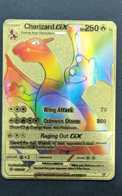 Gold Metal Charizard GX 150/147 Sm-Burning Shadows Secret Rare Design Pokemon - Image 1