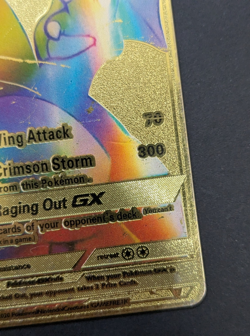 Gold Metal Charizard GX 150/147 Sm-Burning Shadows Secret Rare Design Pokemon - Image 3