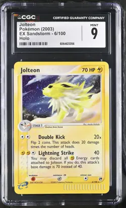 CGC 9 MINT Jolteon 2003 EX Sandstorm 6/100 Holo Pokemon Card - Image 1