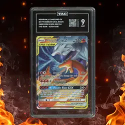 Pokemon Unbroken Bonds Reshiram & Charizard Gx 20/214 Ultra Rare TAG 9 - Image 1
