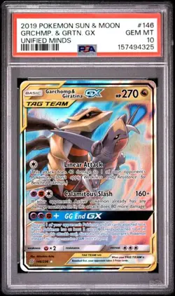 Pokemon Garchomp & Giratina GX Unified Minds #146 PSA 10 Gem Mint - Image 1