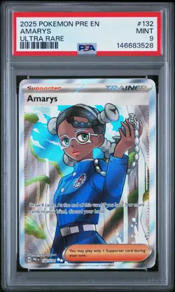 2025 POKEMON PRE EN-PRISMATIC EVOLUTIONS ULTRA RARE #132 AMARYS PSA 9 - Image 1