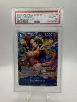 2026 ONE PIECE EB03-026 EXTRA BOOSTER HEROINES EDITION ALT ART BOA HANCOCK PSA10 - Image 1