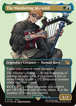 The Wandering Minstrel (Borderless) (Surge Foil) [FINAL FANTASY] Magic MTG - Image 1