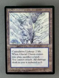 Mtg-Glacial Chasm Ice Age Regular-Unplayed NM-Vintage Magic the Gathering - Image 1