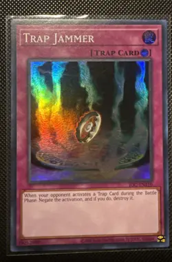 Yugioh Trap Jammer IOC-EN110 Super Rare 25th Anniversary NM - Image 1