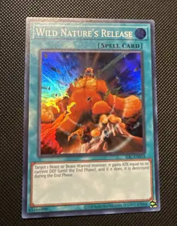 YUGIOH WILD NATURE'S RELEASE UNLIMITED SUPER RARE#IOC-EN033 25TH ANNIVERSARY NM - Image 1