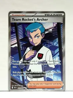 Team Rocket's Archer 223/182 Ultra Rare Destined Rivals Pokemon Card TCG NM - Image 1