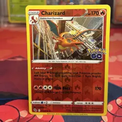 Pokemon TCG Charizard Pokemon Go 010/078 Reverse Holo Rare Card LP - Image 1