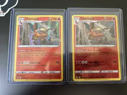 Charizard 010/078 Holo Rare + Reverse Holo NM Pokemon GO TCG Pair - Image 1