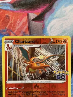 Pokemon TCG Charizard Pokemon Go 010/078 Reverse Holo Rare Mint Condition - Image 2