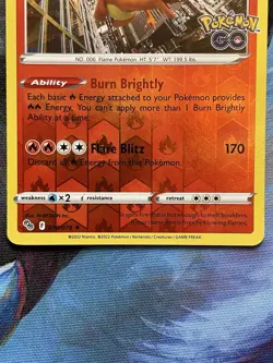 Pokemon TCG Charizard Pokemon Go 010/078 Reverse Holo Rare Mint Condition - Image 3