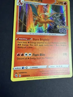Pokemon TCG Charizard Holo Rare Card Pokemon Go, 010/078, Mint Condition - Image 2